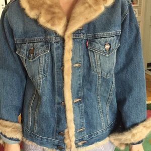 Denim Jacket with Genuine Mink